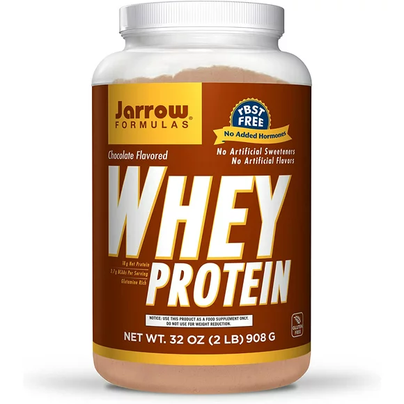 Jarrow Formulas Whey Protein, Chocolate - 908g Powder - Supports Muscle Development - Rich in BCAAs - Approx. 35 Servings
