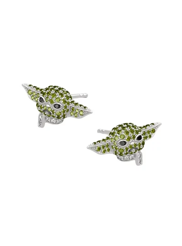 Star Wars Baby Yoda Rhinestone Metal Stud Earrings