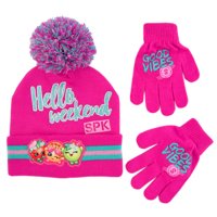 Shopkins Character Hat and Gloves Cold Weather Set, Little Girls, Age 4-7