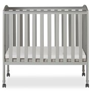 Dream On Me 2-in-1 Folding Portable Mini Crib, Cool Gray