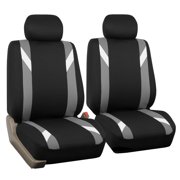 FH Group Premium Modernistic Front Bucket Car Seat Covers for Sedan, SUV, Tuck, Van, Two Front Buckets, Black Gray