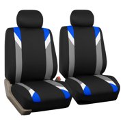 FH Group Premium Modernistic Front Bucket Car Seat Covers for Sedan, SUV, Tuck, Van, Two Front Buckets, Black Blue