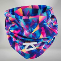 Retro Triangles Multi-Use Neck Gaiter & Headwear One Size / Blue-Pink