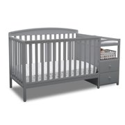 Delta Children Royal 4-in-1 Convertible Baby Crib and Changer, Grey