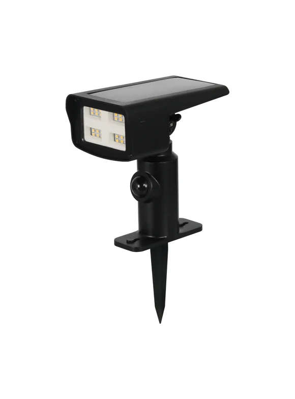 Better Homes & Gardens Solar Motion Sensor LED Spotlight 30-600 Lumens, Stake or Mount