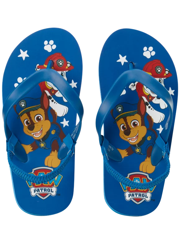 Nickelodeon Boys' Paw Patrol Sandals - Thong Flip Flops w/Heel Strap (Toddler/Little Kid)