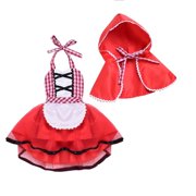 Baby Girls HalloweenCostume Deluxe Little Red Riding Hood Costume Cape Cloak Outfits Storybook Fairy Tale
