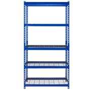 Muscle Rack 36"W x 18"D x 72"H 5-Shelf Steel Wire Shelving Unit, 2,500 lb Capacity, Blue