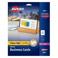 Avery Clean Edge Business Cards, Uncoated, Two-Side Printing, 2" x 3-1/2", 200 Cards (5871)