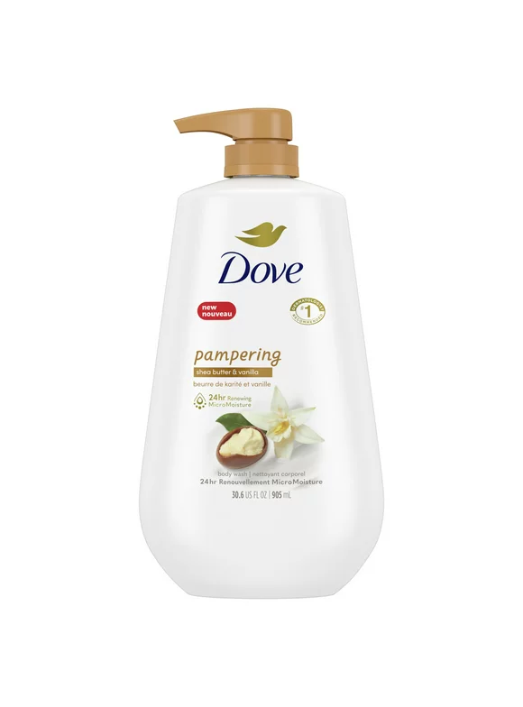 Dove Purely Pampering Liquid Body Wash with Pump Shea Butter & Vanilla, 30.6 oz