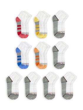 Fruit of the Loom Boys S-L Zone Cushion Ankle Socks 10 Pack