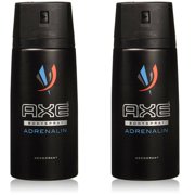 2 Pack Axe Adrenalin Mens Deodorant Body Spray, 150ml
