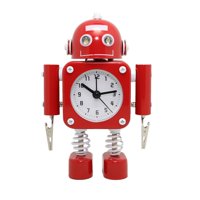 Betus [Non-ticking] Robot Alarm Clock with Flashing Eye Lights and Hand Clip