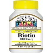 21st Century Ultra Potency 10,000 mcg Biotin Tablets 120 ea
