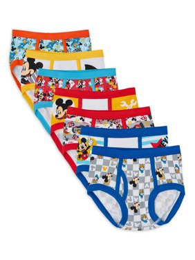 Mickey Mouse Toddler Boys Brief Underwear, 7-Pack
