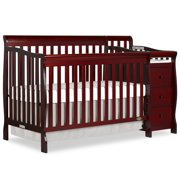 Dream On Me Brody 5-in-1 Convertible Crib with Changer in Cherry