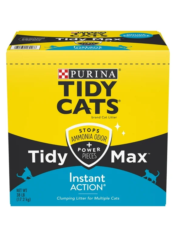 Purina Tidy Cats Clumping Cat Litter, Tidy Max Instant Action Multi Cat Litter, 38 lb. Box