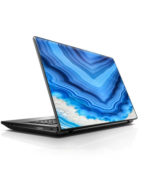 Laptop Notebook Universal Skin Decal Fits 13.3" to 15.6" / Crystal Blue Ice Marble