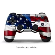Skin Stickers for Playstation 4 Controller - Vinyl Leather Texture Sticker for DualShock 4 Wireless Game Sixaxis Controllers - Protectors Controller Decal - Stars N Stripes