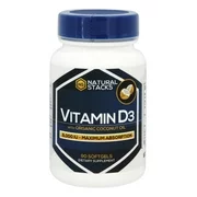 Natural Stacks - Vitamin D3 with Organic Coconut Oil 5000 IU - 90 Softgels