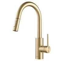 KRAUS Oletto Single Handle Pull Down Kitchen Faucet in Gold Finish