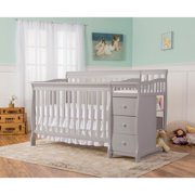Dream On Me Brody 5-in-1 Convertible Crib with Changer, Pearl Gray