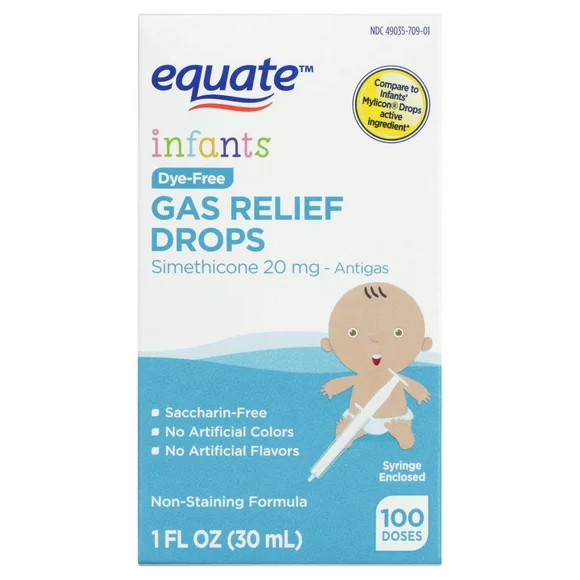Equate Infants Dye-Free Stomach Gas Relief Drops, over the Counter, 1 fl oz