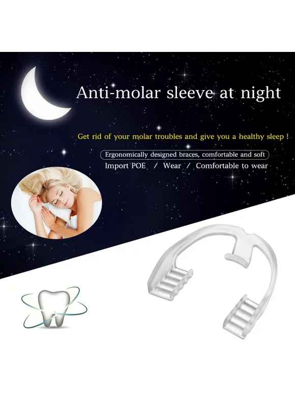 Silicone Night Mouth Guard, Stop Teeth Grinding and Clenching Anti Molar Dental Guard, Night Protector Teeth Guard Sleep Aid