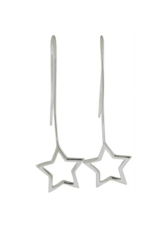 Sterling Silver Hanging Star Earrings