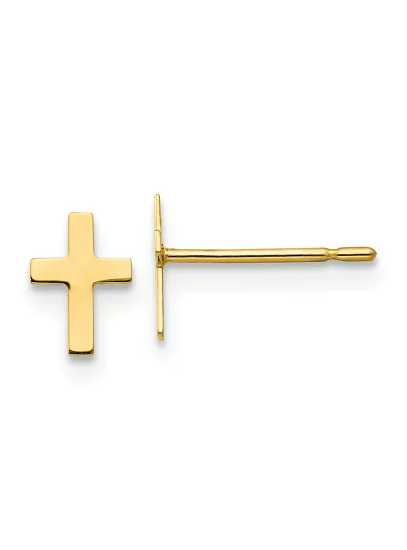 Madi K 14K Yellow Gold Small Cross Post Earrings