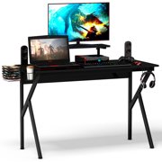 Gymax Gaming Desk Computer Desk PC Table Workstation with Cup Holder & Headphone Hook