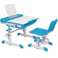 Barton Kids Interactive Desk Adjustable Table & Chair Height Tiltable Desktop Large Storage Drawer, Blue