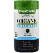 Green Foods Organic Chlorella 200 mg - 300 Tablets - Vegan
