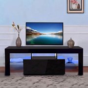 Zimtown TV Stand with High Gloss LED Lights, Media Console Cabinet Shelves for TV up to 54"