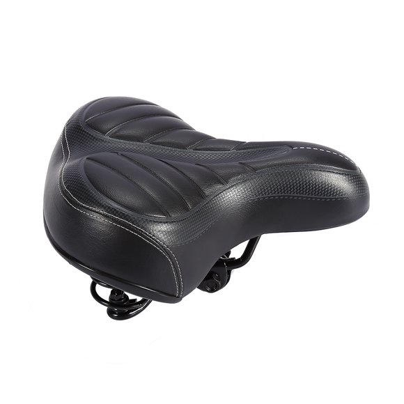 Walfront Bike Seat Cushion Bicycle Saddle Pad Wide Big Bum Soft Gel Cushion Bicycle Pad Saddle Black for Men and Women (25 * 20cm/9.84 * 7.87 In.)