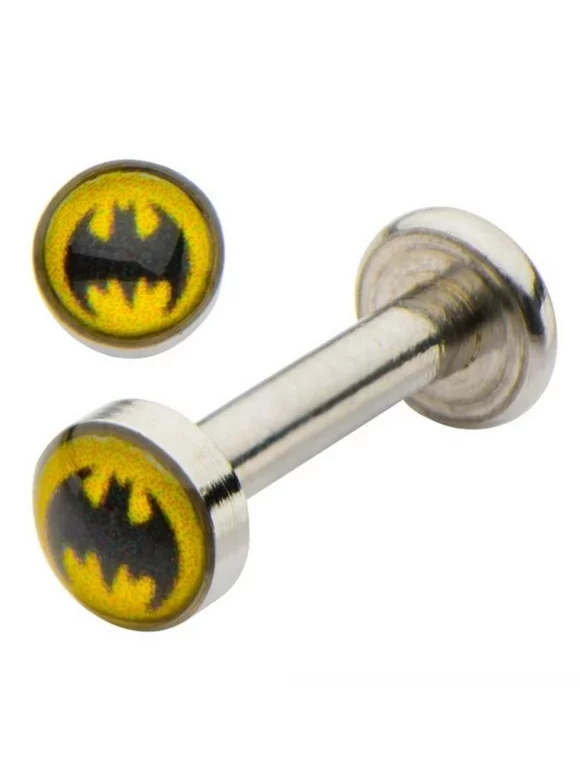 Batman Logo - 14g Top Labret Stud with a 5/16 Inch Length