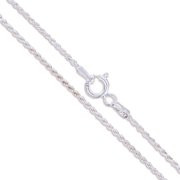 Sterling Silver Diamond-Cut Rope Chain 1.1mm Solid 925 Italy New Necklace 16"