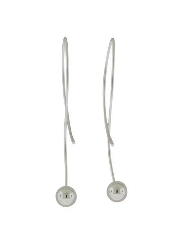 Sterling Silver Large Fishhook Earrings