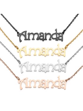Personalized Women's Stainless Steel Fancy Name Necklace (Order by Nov 30th for Holiday Delivery)