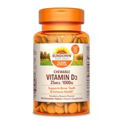 Sundown Naturals Vitamin D3 25 mcg (1000 IU), 120 Chewable Tablets