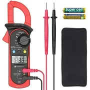 Digital Multimeter Amp Volt Clamp Meter Voltage Tester with Ohm, Continuity, Diode and Resistance Test, Auto-Ranging, Red, MSR-C600 (Red)