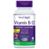 Natrol Vitamin B12 Fast Dissolve Tablets, Energy Support, 5,000mcg, 100 Count