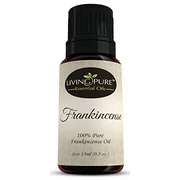 living pure frankincense essential oil | 100% natural & organic | therapeutic grade oils | use topically or in diffuser | perfect for aging skin, healing cuts, eczema & poison ivy relief