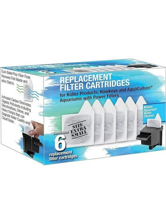 Koller Products Replacement Filter Cartridges - XS, 6 Count (Pack of 1), White