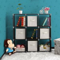 Zimtown 3 Tier Storage Cube Closet Organizer Shelf 9 Cube Cabinet Bookcase Storage Black