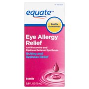 Equate Eye Allergy Relief Antihistamine and Redness Reliever Eye Drops, 0.5 oz