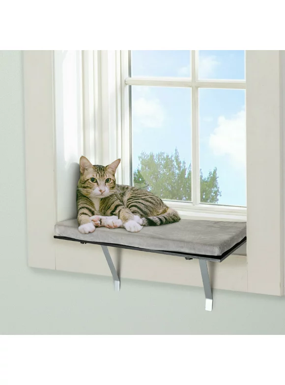 Topcobe Cat Window Perch for Pets, Easy Set Up, Gray