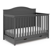 Storkcraft Moss 4-in-1 Convertible Crib with Drawer, Gray