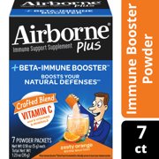 Airborne Plus Beta Immune Booster Packets with Vitamin C, Zesty Orange - 7 Powder Packets