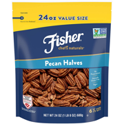 Fisher Chef's Naturals Pecan Halves, 24 oz, Naturally Gluten Free, No Preservatives, Non-GMO